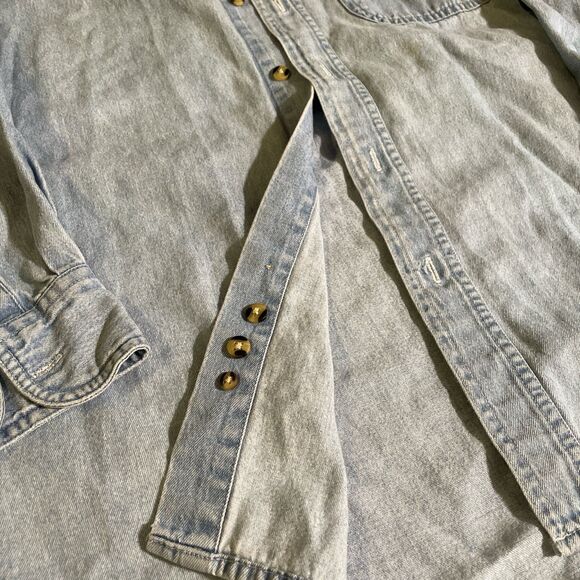 vintage alaska state denim button up size small - Picture 4 of 10